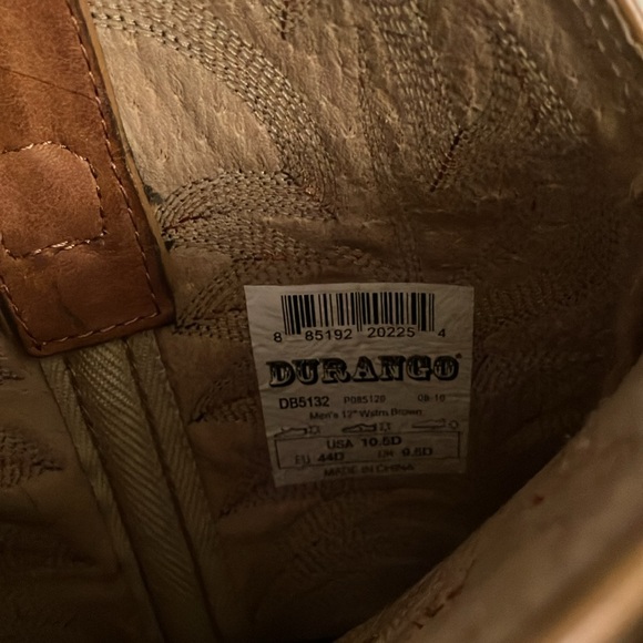 Durango Men Pull-on Western Leather Boot 12” Brown Size 10.5 - Picture 17 of 17